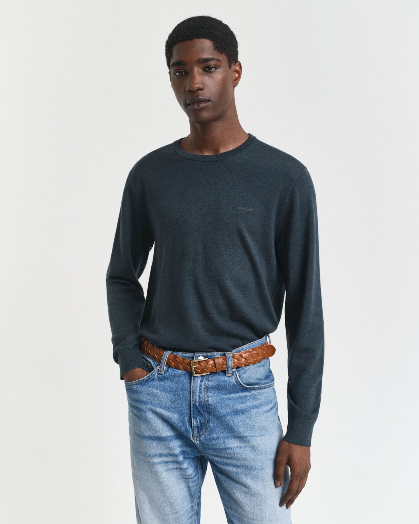 Pull ras du cou en laine mérinos extra fine