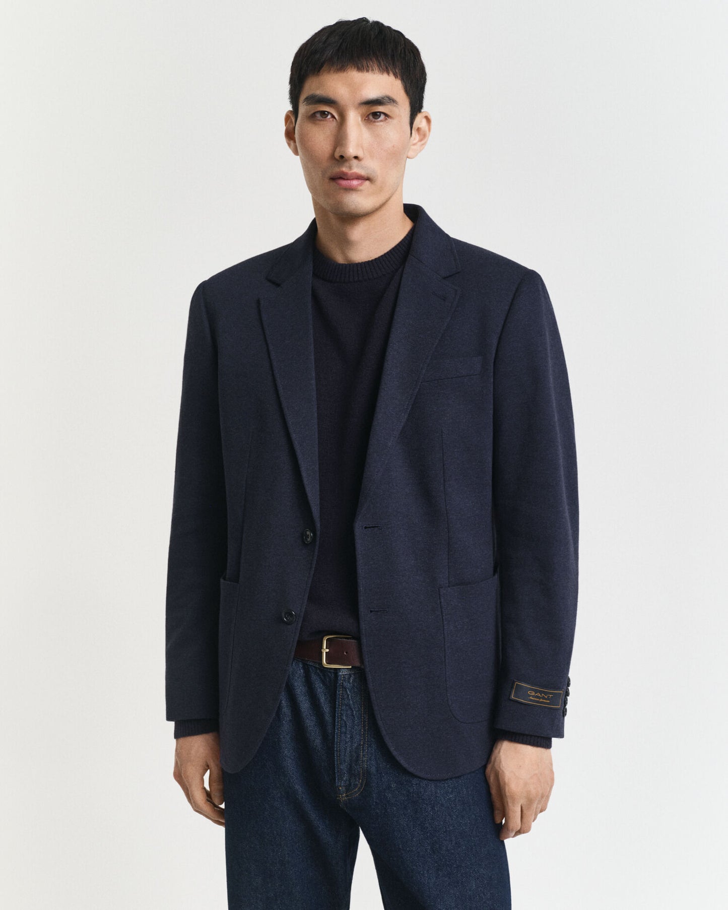 Slim Fit Two-Toned Jersey Pique Blazer
