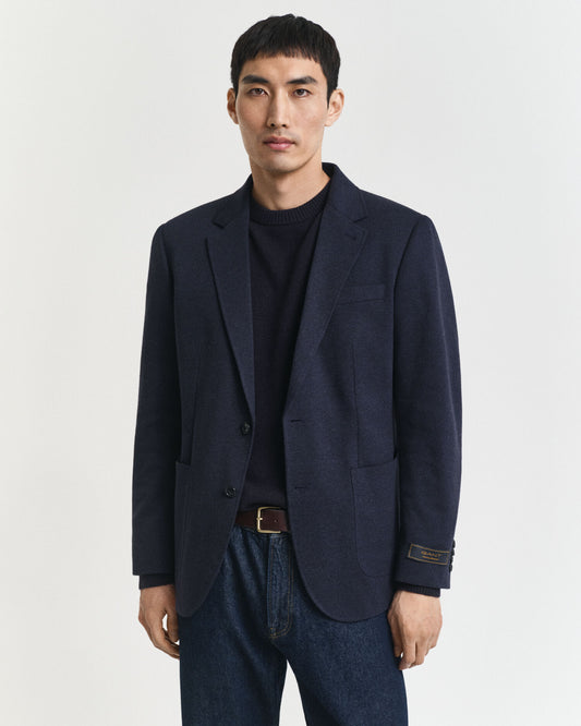 Slim Fit Two-Toned Jersey Pique Blazer