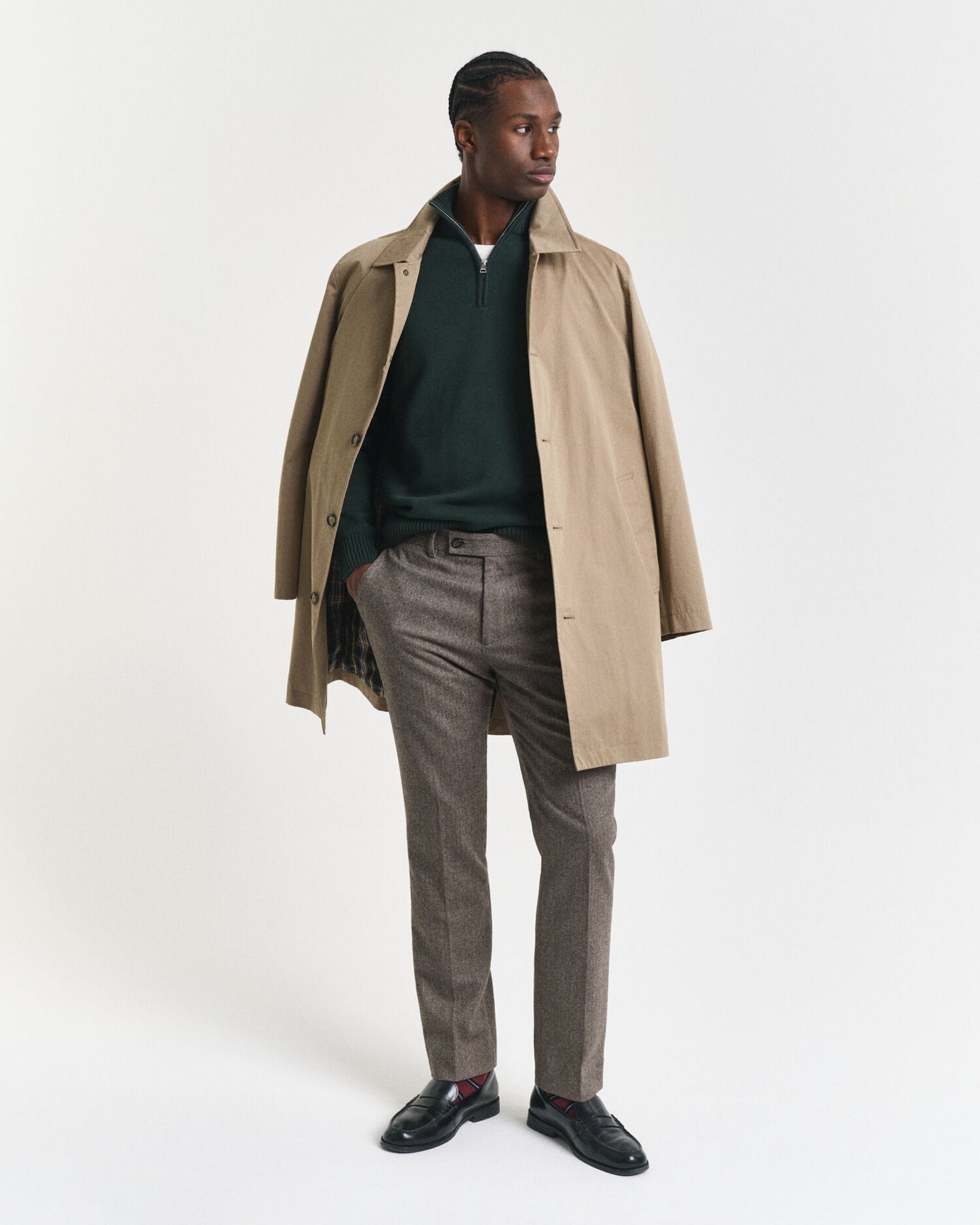 Legerer Baumwoll-Half-Zip-Pullover