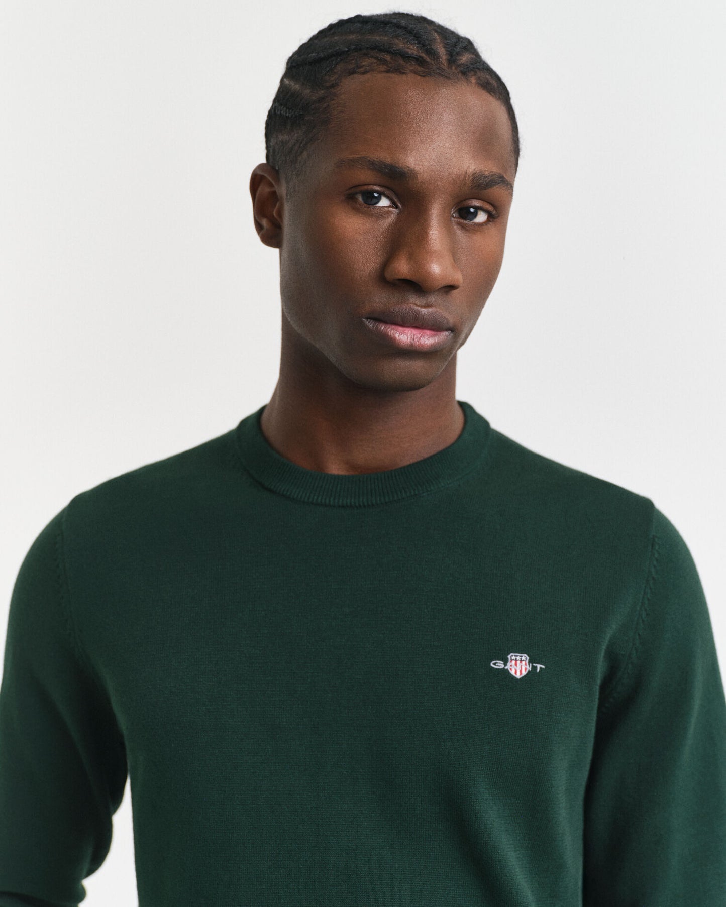 Klassischer Baumwollpullover mit Rundhalsausschnitt