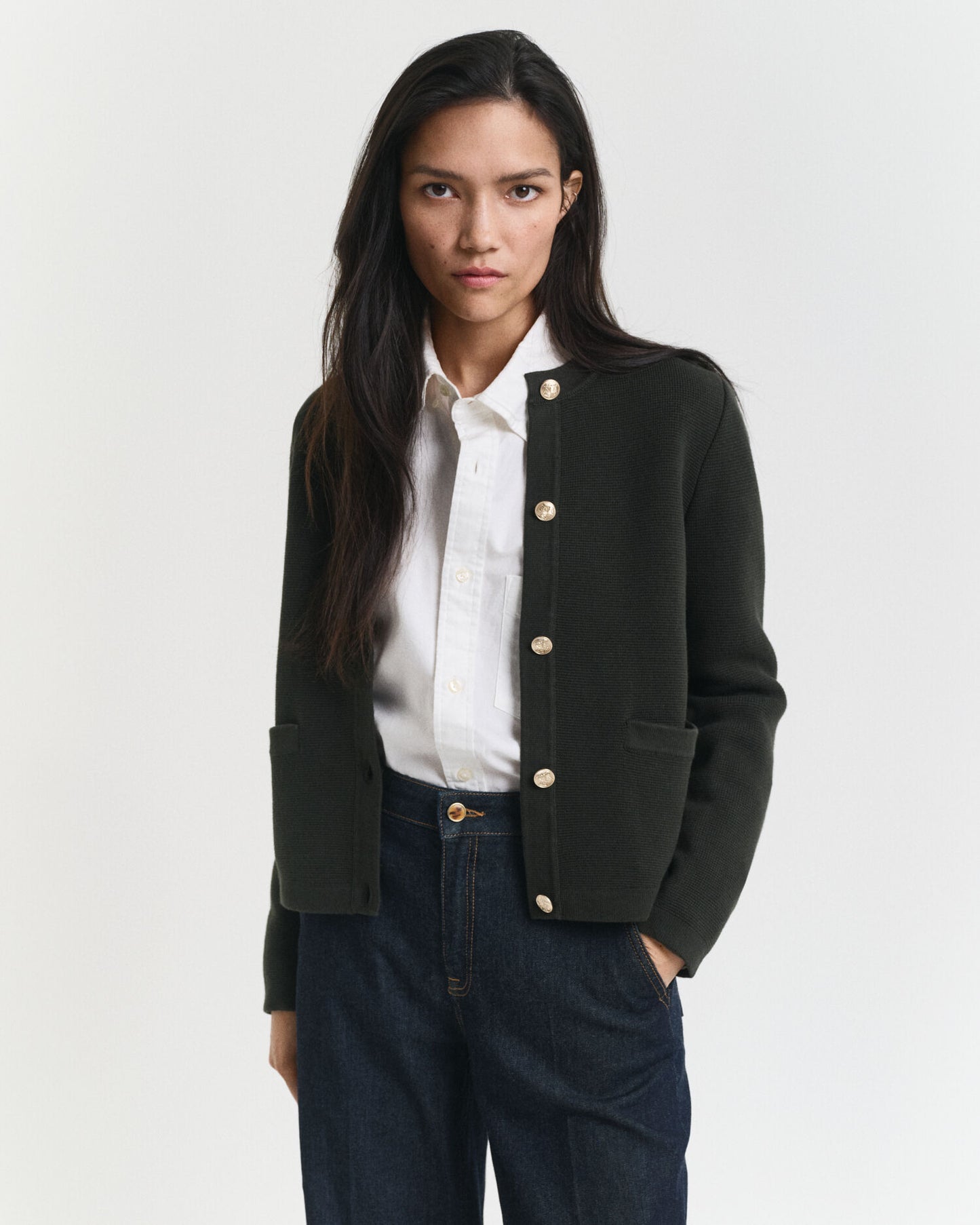 Strickjacke mit Kontrastdetails