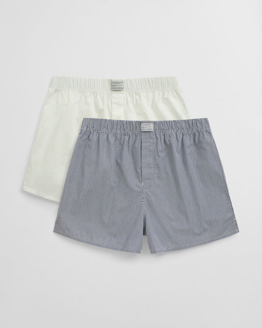 2-Pack Stripe & Solid Boxer Shorts