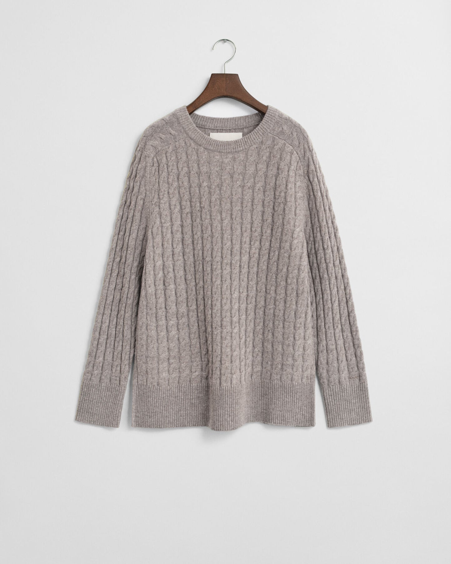 Pullover mit Rundhalsausschnitt aus Wolle mit Zopfmuster