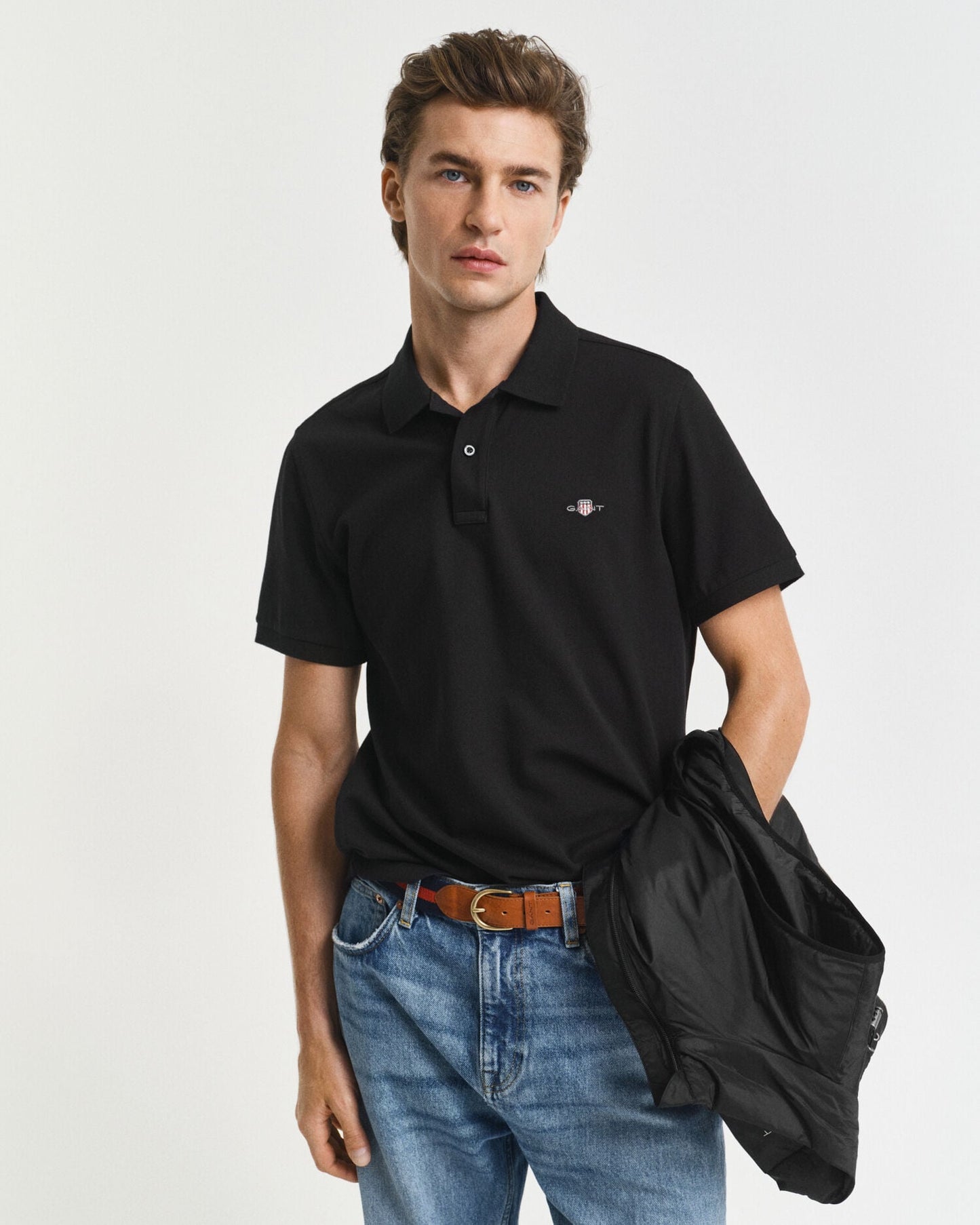 Polo en piqué coupe droite à écusson