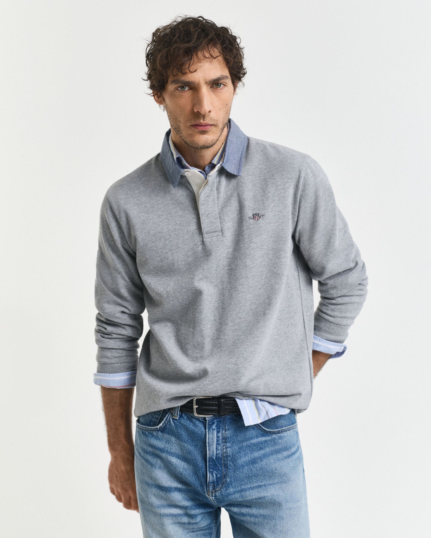 Hemdblusenkragen-Rugby-Shirt aus schwerem Material