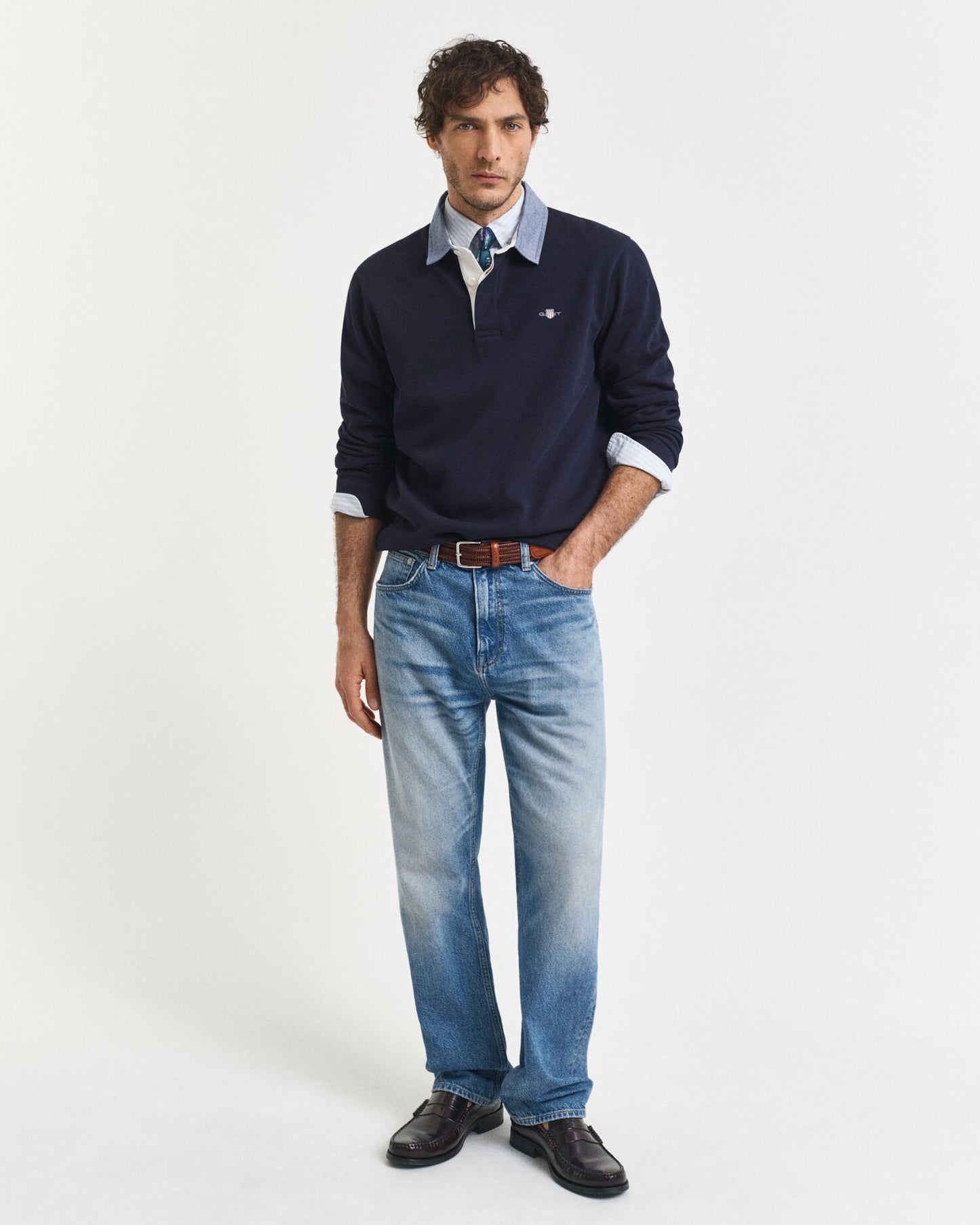 Hemdblusenkragen-Rugby-Shirt aus schwerem Material