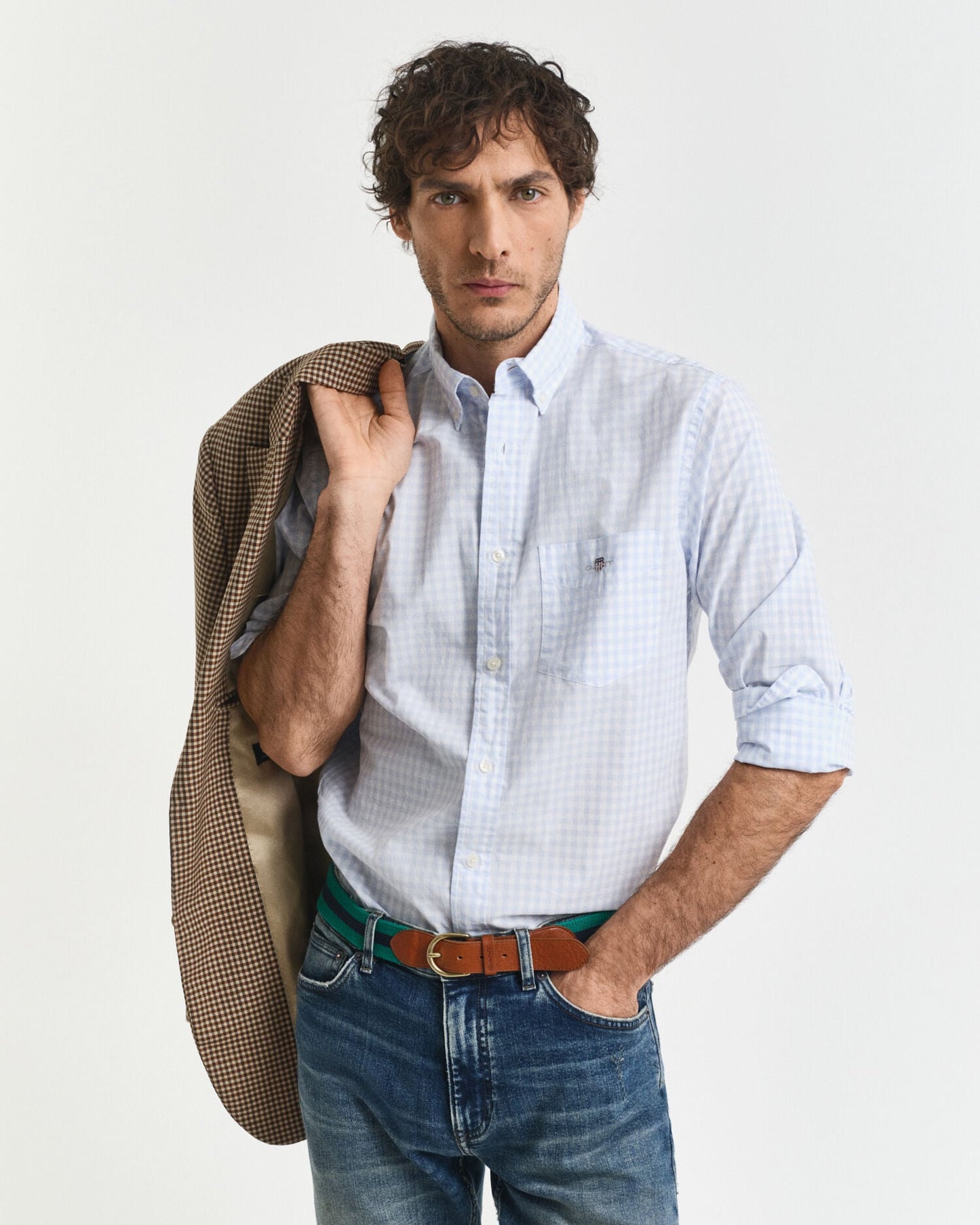 Chemise Popeline Classique Vichy Coupe Droite