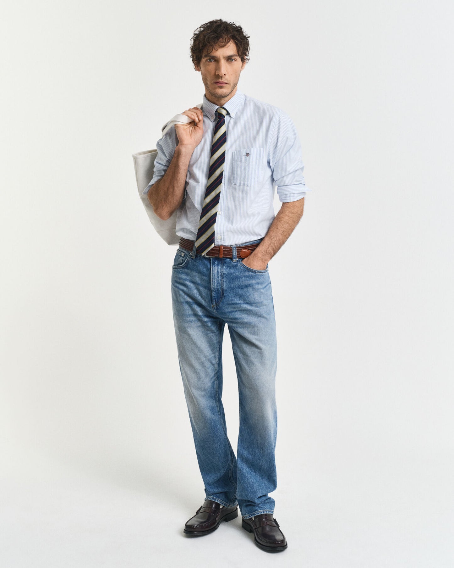 Chemise Oxford classique rayée banquier coupe regular