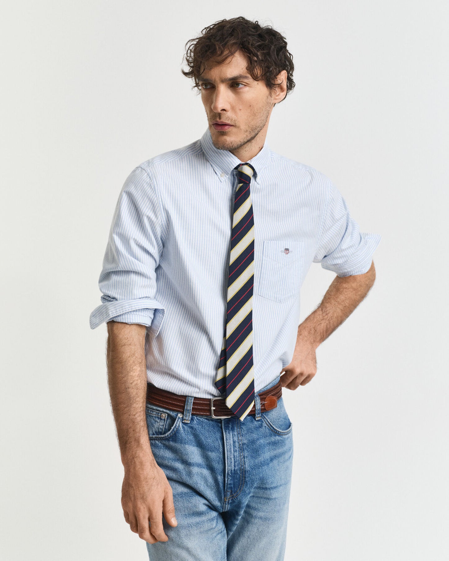 Chemise Oxford classique rayée banquier coupe regular